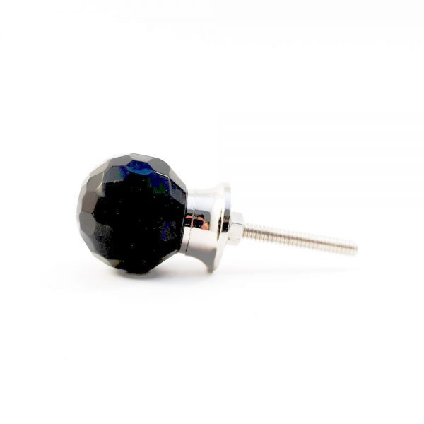 black geo glass knob 9