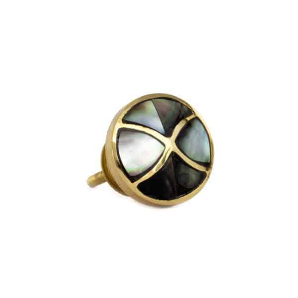 Gold and Black Shell Infinity Knob K 000075 2