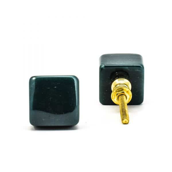 DSC 0289 Square dark green resin pull