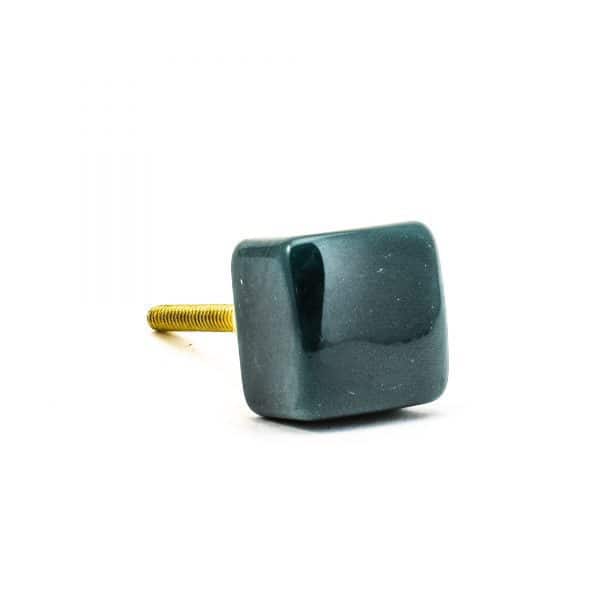 DSC 0291 Square dark green resin pull