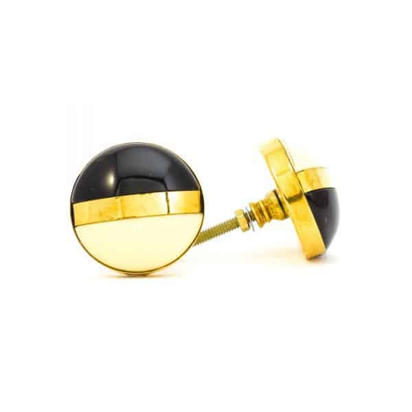 DSC 0127Black and cream banded brass knob