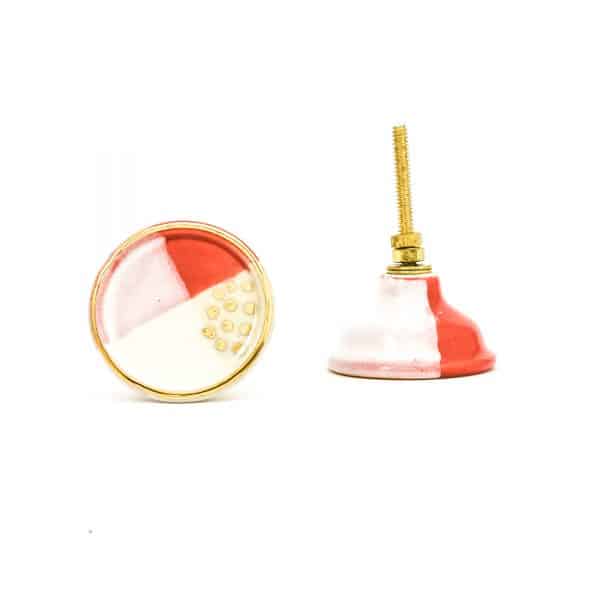 DSC 3123 Round ceramic gold rim watermelon knob