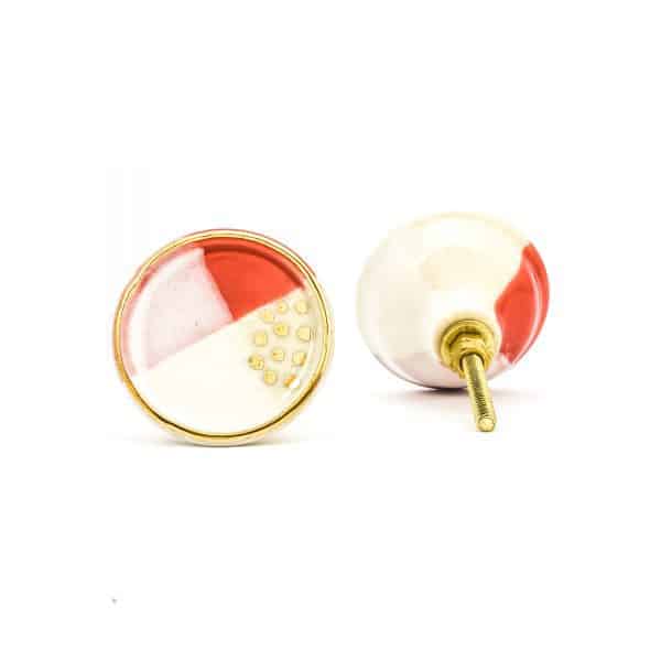 DSC 3125 Round ceramic gold rim watermelon knob