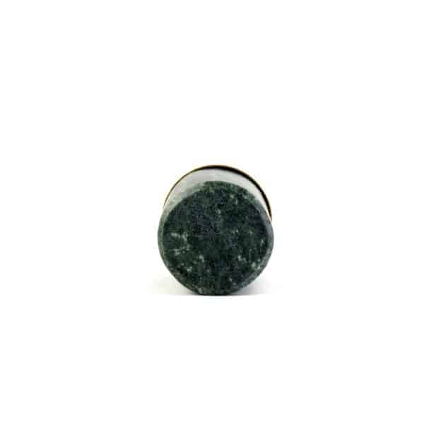 Green Granite and Brass Cylinder Knob K 000021 2