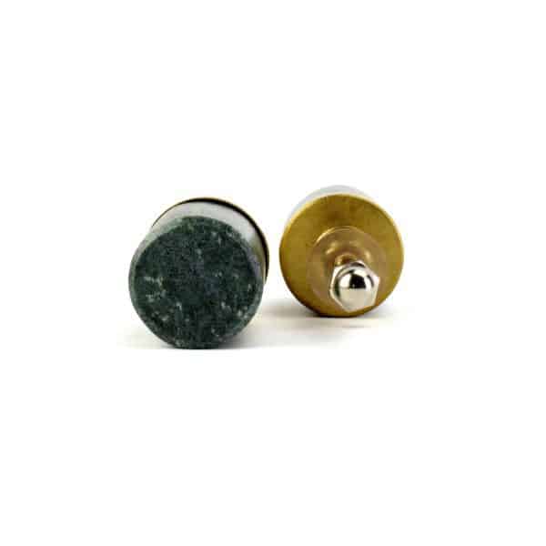 Green Granite and Brass Cylinder Knob K 000021 4