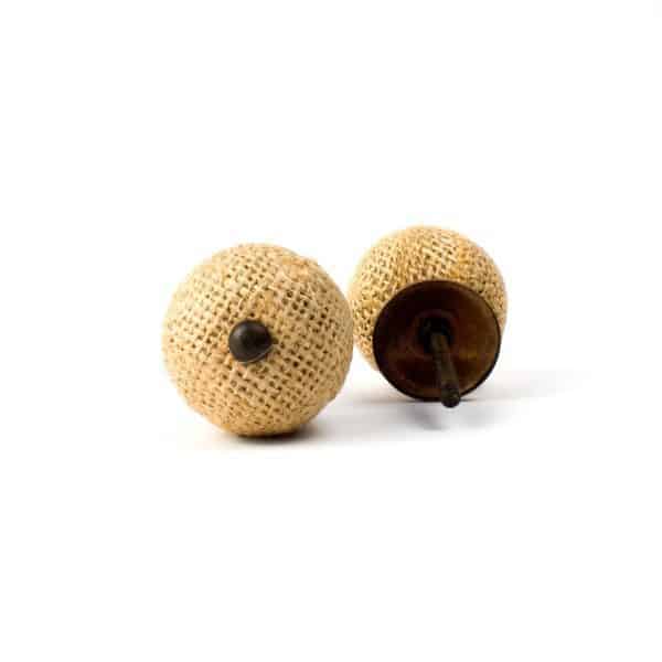 Large Button Jute Knob K 000108 1