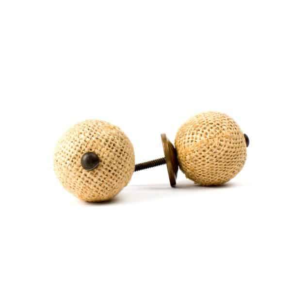 Large Button Jute Knob K 000108 2