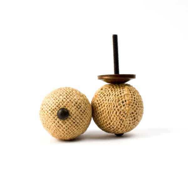 Large Button Jute Knob K 000108 8