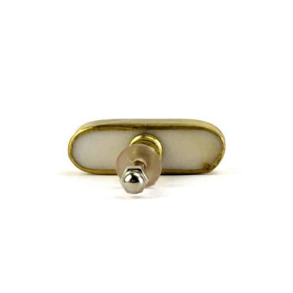 White Marble and Brass Oblong Pull P 000008 2