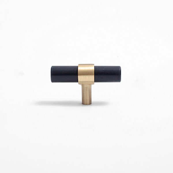 Black Marble Brass Pull Milan 1