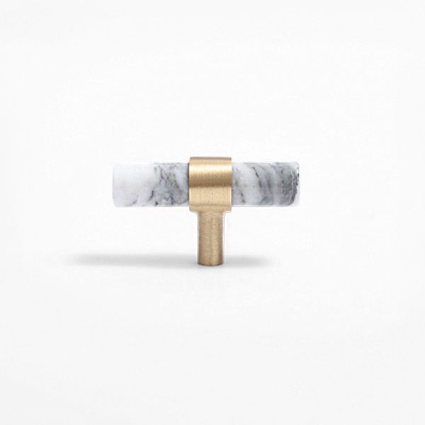 White marble brass pull Milan 1